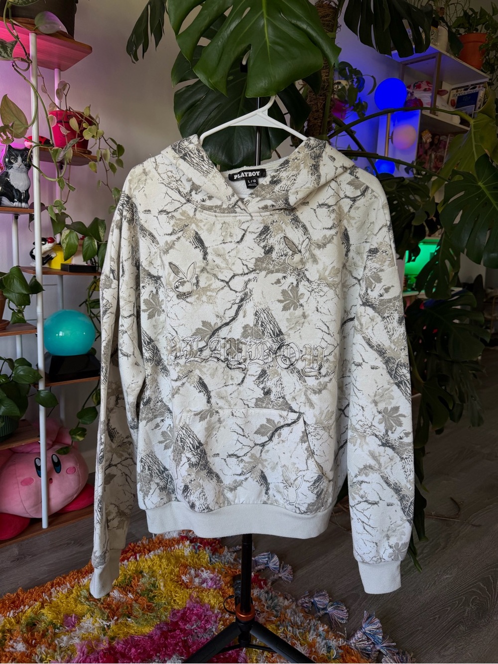 RARE Embroidered Playboy Camo Print Hoodie